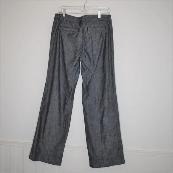 New York & Company Sz 8 Wide Leg Mid Rise Dark Wash Denim Pants 100% Cotton Y2K - Picture 8 of 15